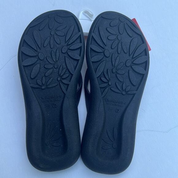 Okabashi Women’s Black Arch Support Non Slip Washable Every Day Sandals Sz M NWT - Picture 9 of 11